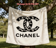 Chanel Leopard Print CC Logo Flannel Throw Blanket IMG_6685